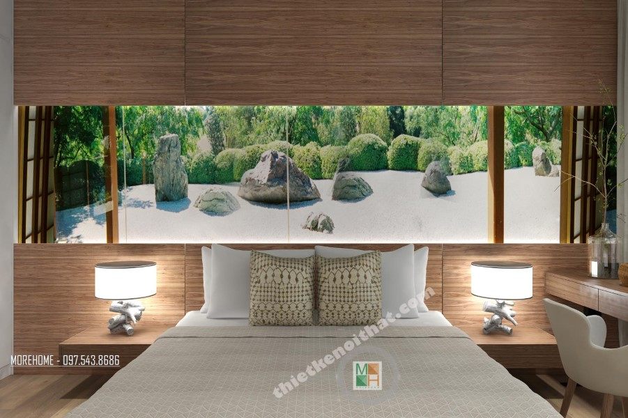 Thiết kế nội thất phòng ngủ chung cư VINHOME Nguyễn Chí Thanh